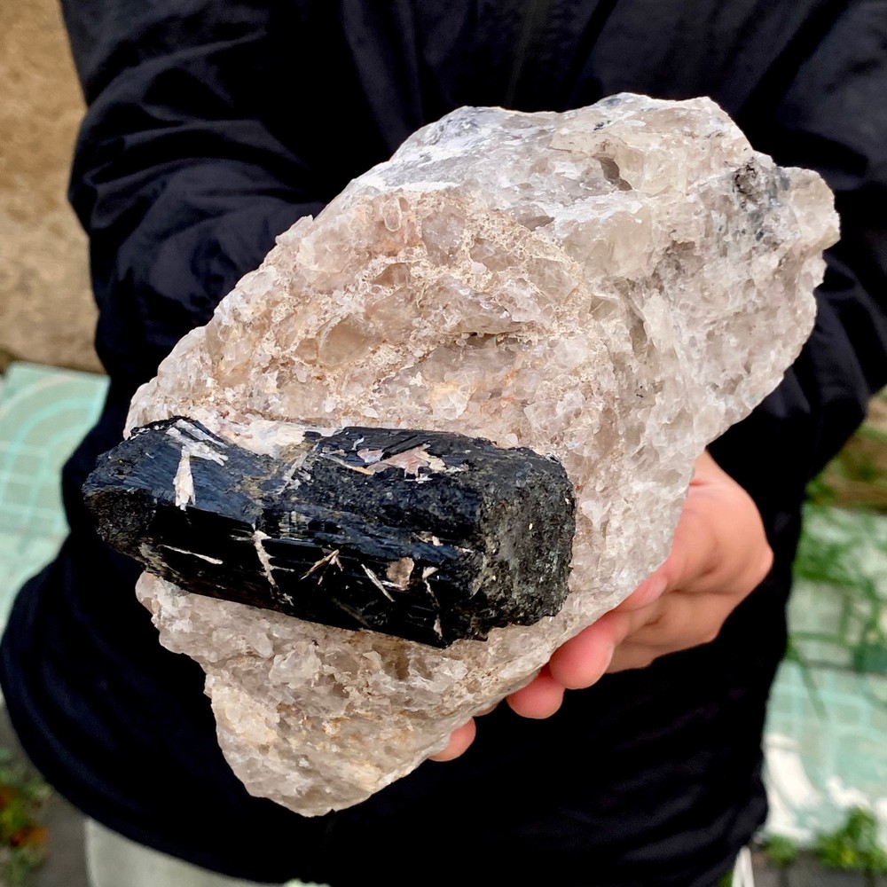 3.3LB Natural Black Tourmaline Crystal Gemstone Rough Mineral Specimen