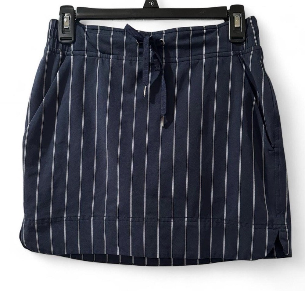 Navy And White Striped ‘Athleta’ Tennis Skirt - In Perfect Condition!