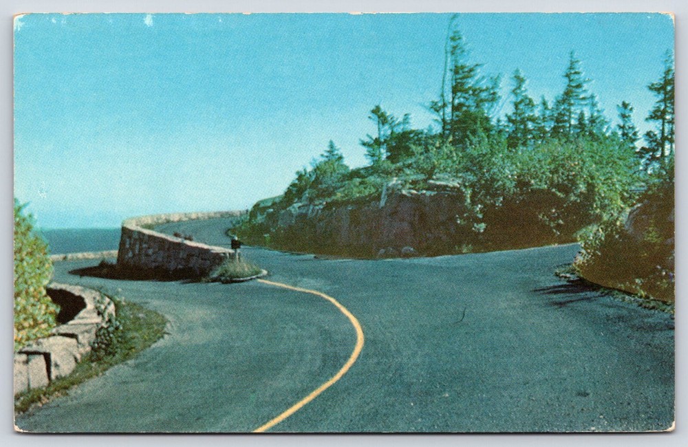 Vintage Postcard Ocean Drive Acadia National Park Bar Harbor Maine-image