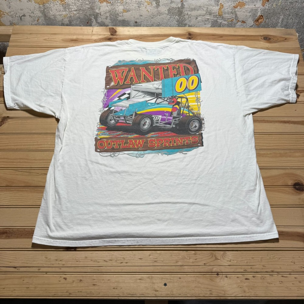 Vintage 90s Y2K Addicted To The Dirt Sprint Outlaw Racing Shirt Size 3XL