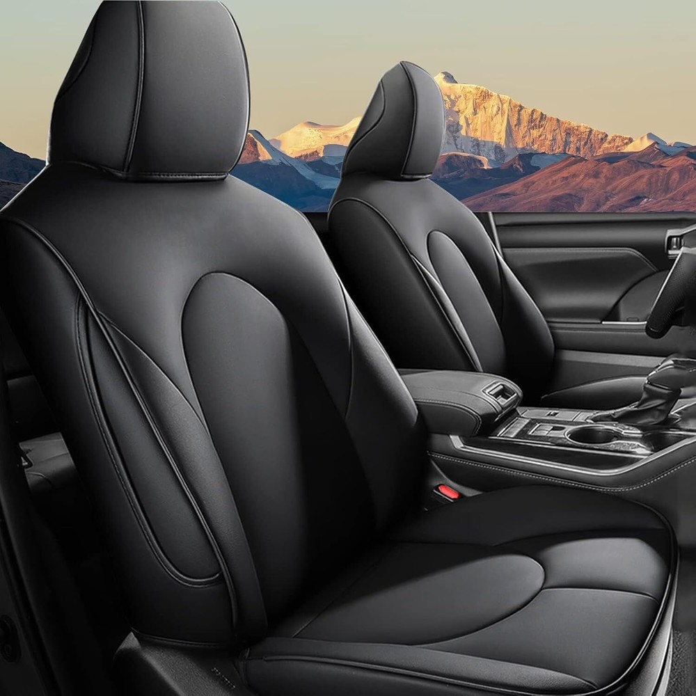 Full Set Car 8 Seat Covers Pad For Toyota Highlander 2020-2024 Black 40/60 Split