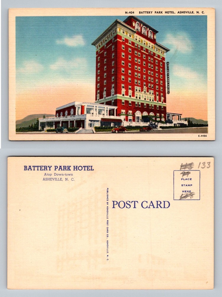 Asheville, NC-North Carolina, Downtown Battery Park Hotel Vintage Postcard