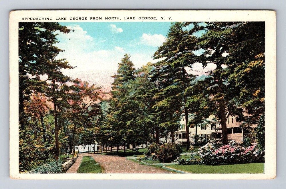 Lake George NY-New York, Approaching Lake George from North, Vintage Postcard