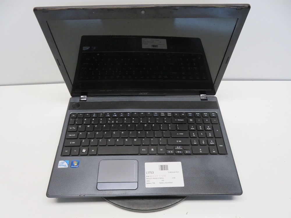Acer Aspire 5733Z Laptop Intel Pentium P6200 2GB No HDD Battery Broken Hinges For Parts Repair-image