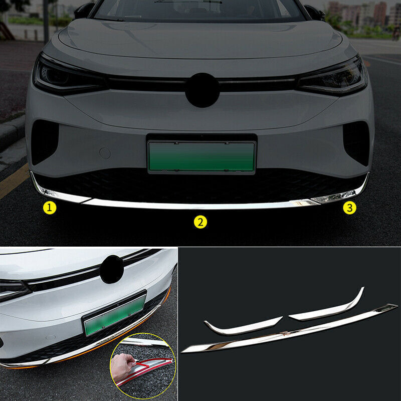 For Volkswagen ID.4 2021-2024 Chrome Front Bumper Bottom Grille Grill Strip Trim