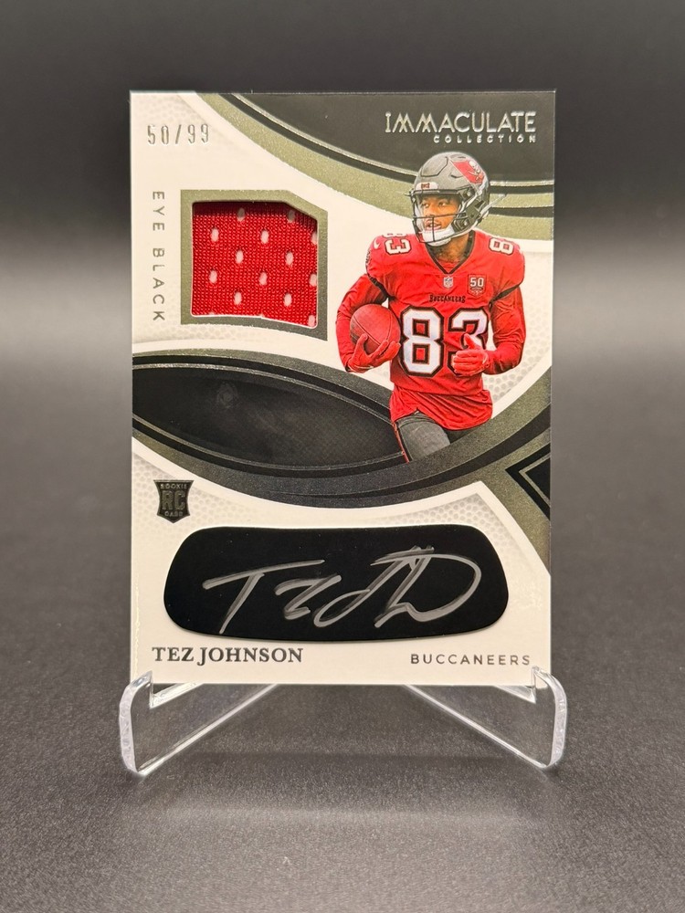 2025 Immaculate Tez Johnson  Eye Black Rpa Rookie Patch Rc Auto /99