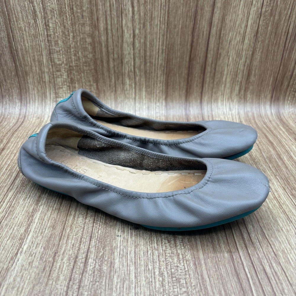 Tieks by Gavrieli Taupe Italian Leather Ballet Flats Sz 7 Casual Foldable Beige