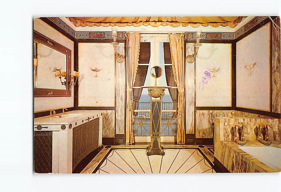 Postcard Deering bath Vizcaya Dade County Art Museum Miami Florida USA