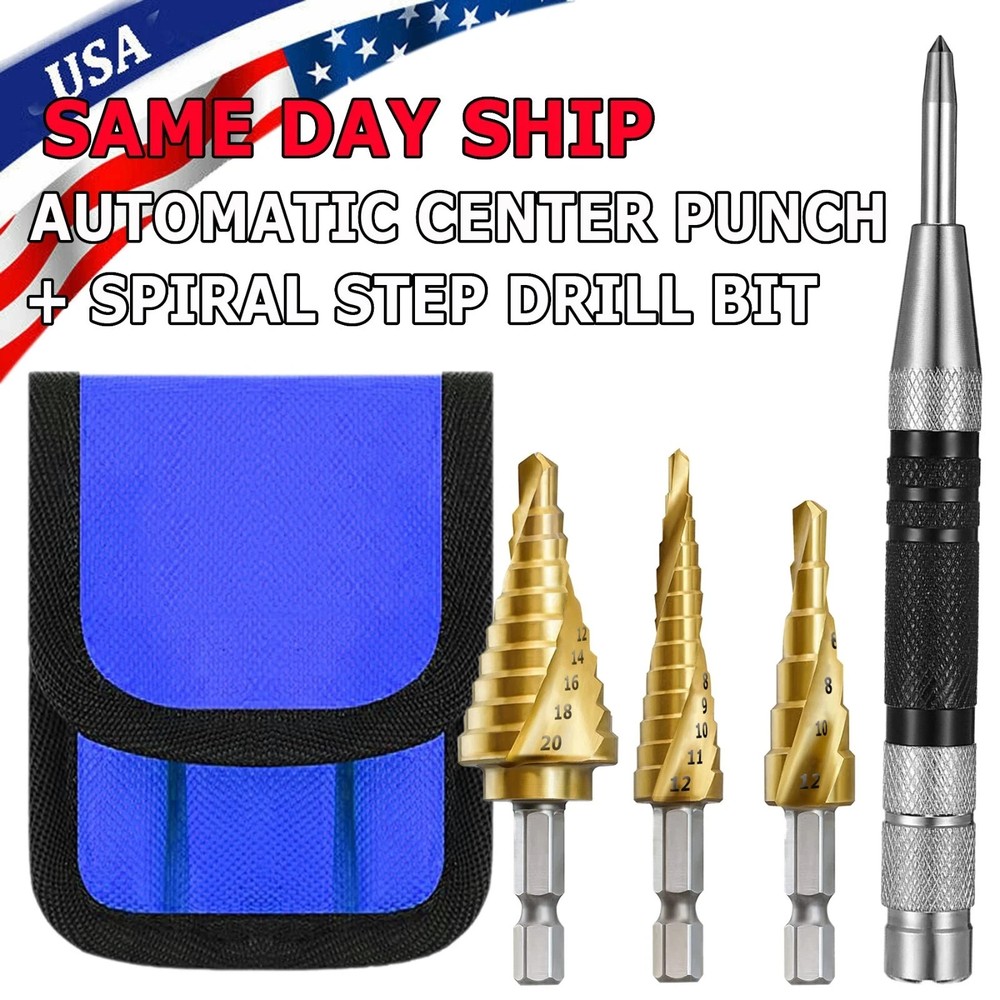4Pcs HSS Cobalt Hole Large Metal Step Drill Bit Set Titanium Cutter Cone 28 Size