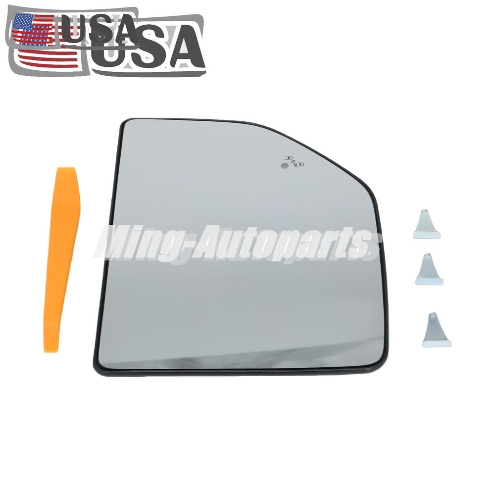 Left Side Mirror Glass Assembly Fits 2017-2022 Ford F-250 F-350 F-450 Super Duty