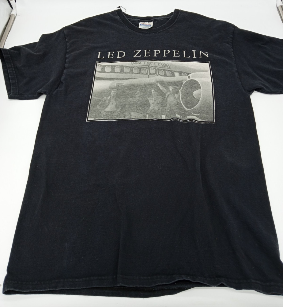 Vintage Led Zeppelin T-Shirt Plane Jet Photo Size Adult L