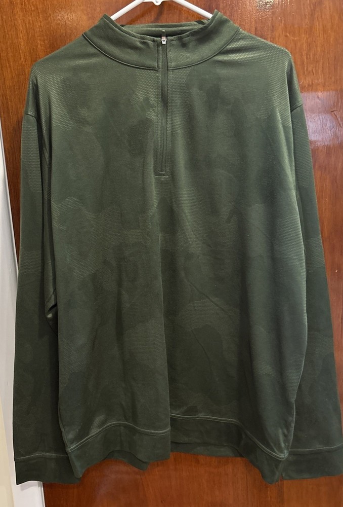 Kirkland Signature Men’s Performance 1/4 Zip Pullover, Green, Size XL