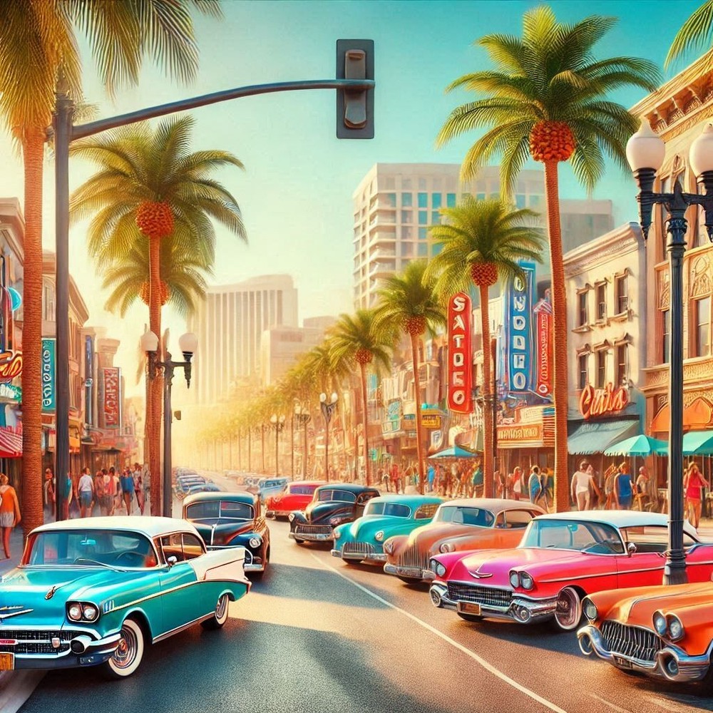 classic car show | AI art | 24x24 inch POSTER | vintage classic SUV |