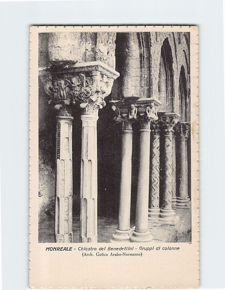 Postcard The Benedictine Cloister in Monreale  Italy