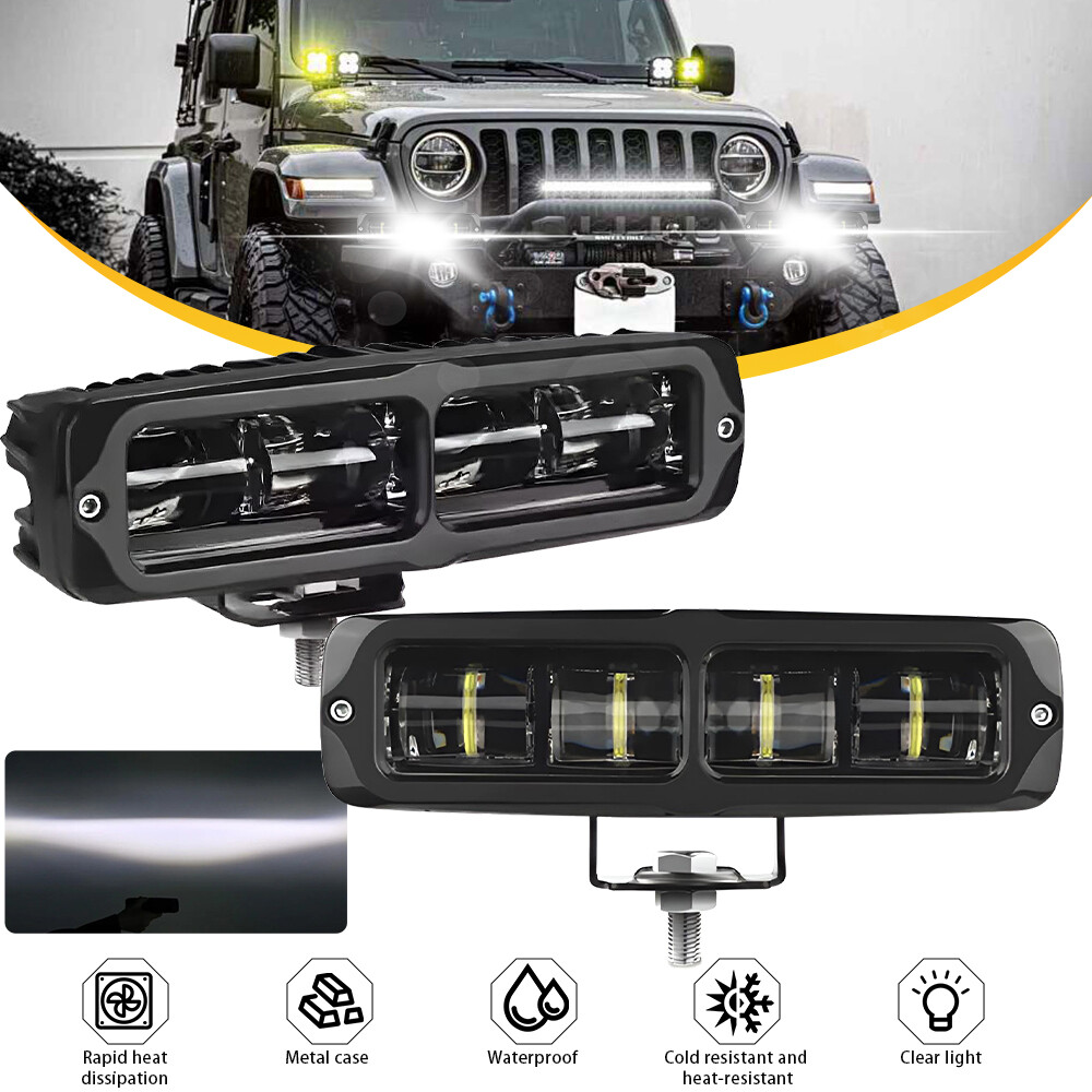 6 inch LED Work Light Bar Spot Fog Lamp Offroad Driving Truck SUV ATV 4WD White