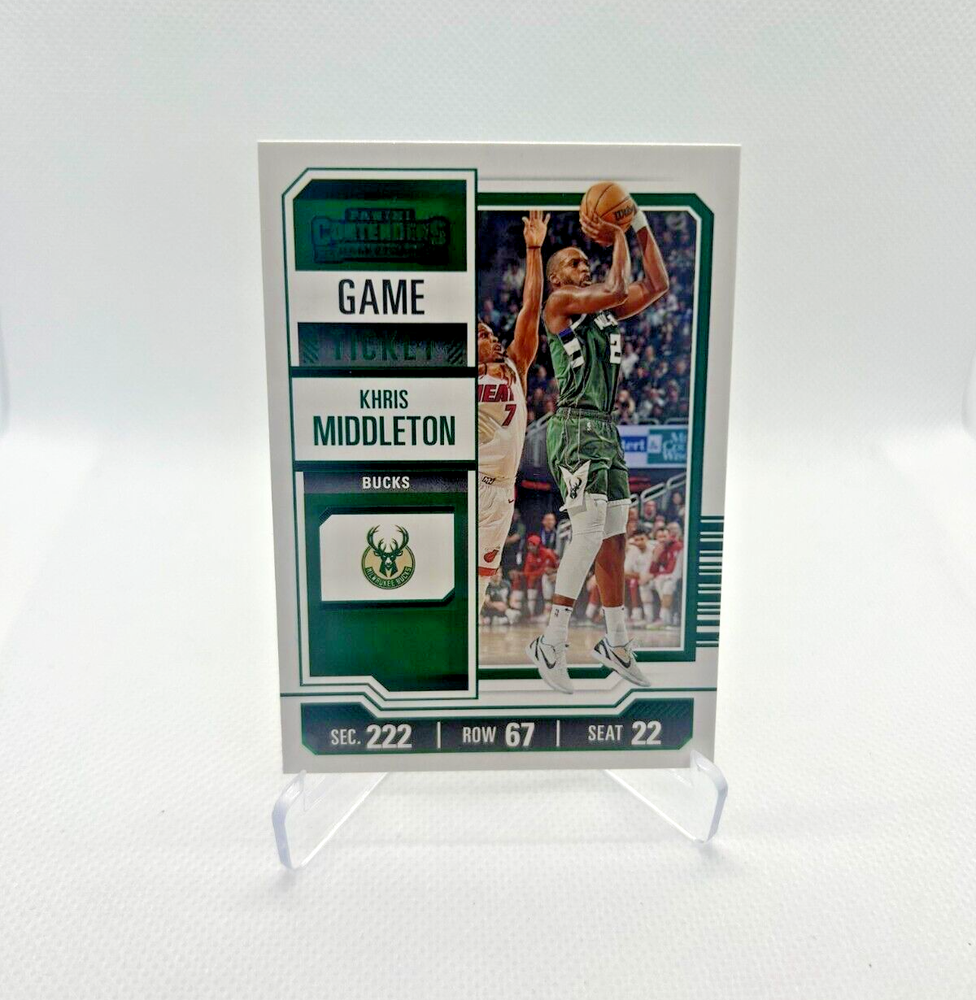 Khris Middleton - 2023-24 Panini Contenders Game Ticket Green Foil #49 - Bucks