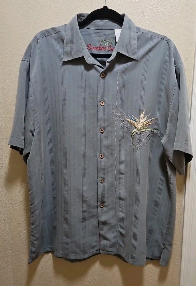 Bamboo Cay Bird Of Paradise Button Up Mens Shirt Sz L