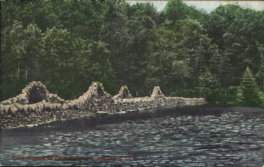 Loch Marion Churchill Park Stamford New York ~ c1910 vintage postcard