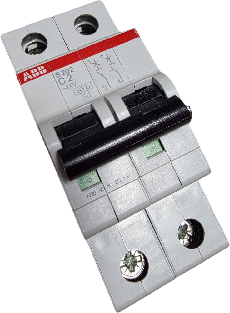 ABB S202-C2 Miniature Circuit Breaker - S200 - 2P - C 2CDS252001R0024