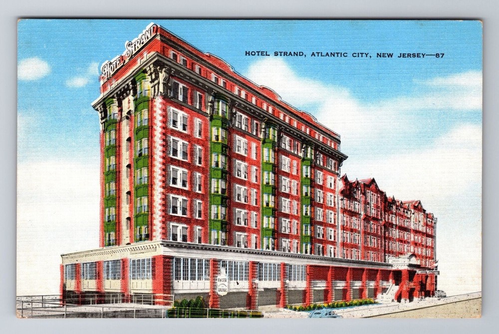 Atlantic City NJ-New Jersey, Hotel Strand, Advertising Souvenir Vintage Postcard