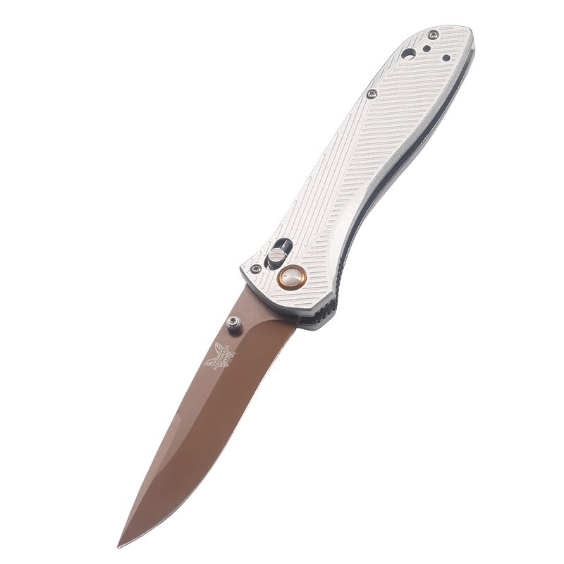 Benchmade Seven | Ten Gray Aluminum, Flat Earth PVD S90V - 710FE-24