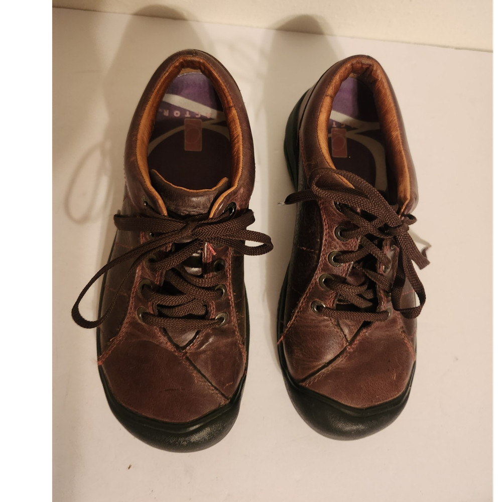 KEEN Men's Brown Leather Lace Up Casual Sneakers Round Toe US 7 EU 37.5