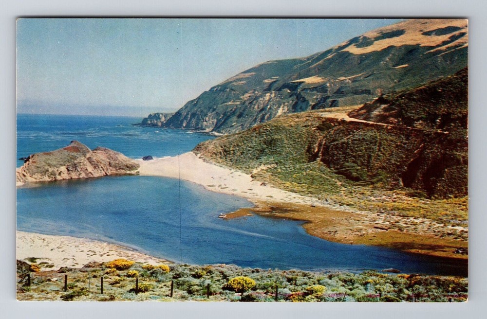 Monterey CA-California, Little Sur River and Lagoon, Antique Vintage Postcard