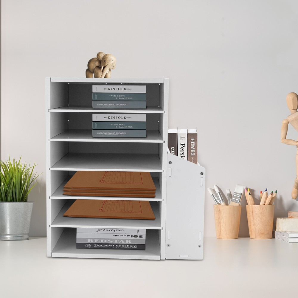 6-Tier PVC Desktop File Organizer for Documents and Letters