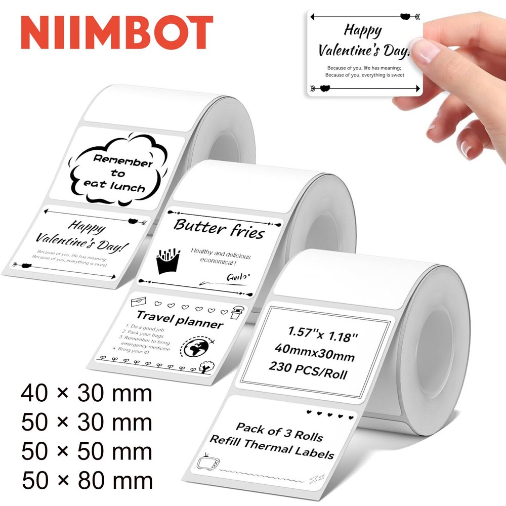 NIIMBOT Thermal Self-Adhesive Labels for B1 B21 B3S Printers