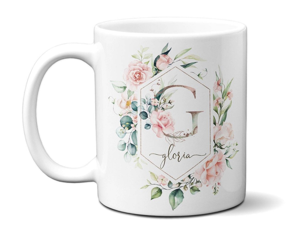 Name Mug With Rose Monogram