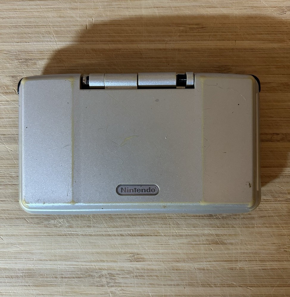 Nintendo DS Game System Silver Untested/Needs Repair Of Hinge