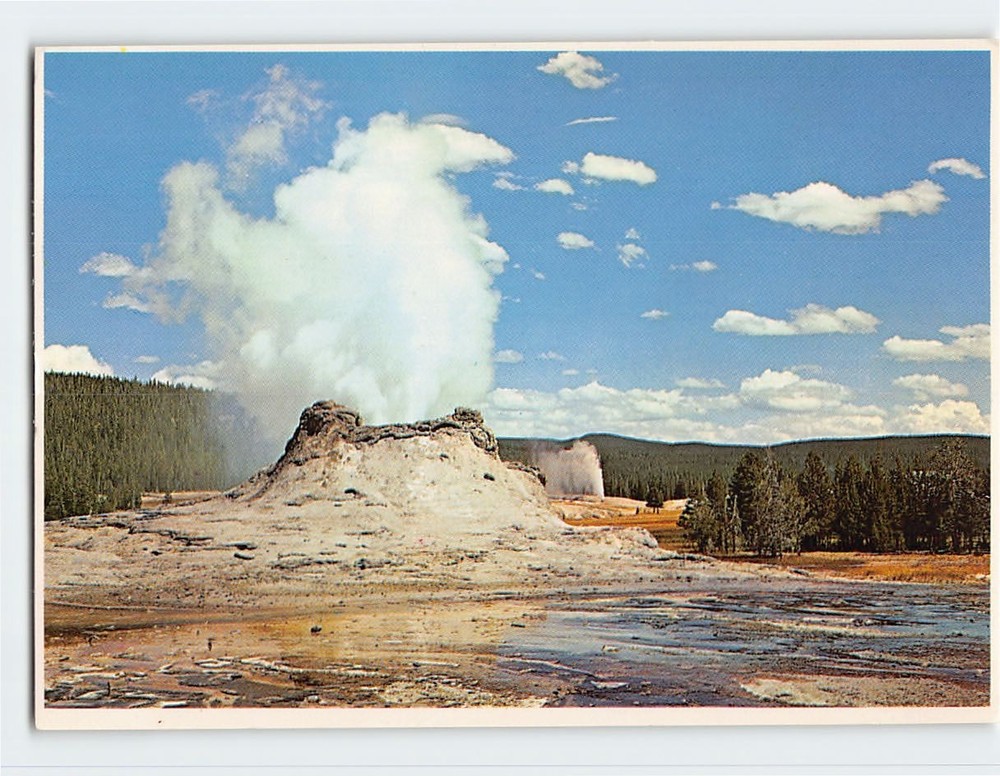 Postcard Castle Geyser & Beehive Geyser Yellowstone National Park Wyoming USA