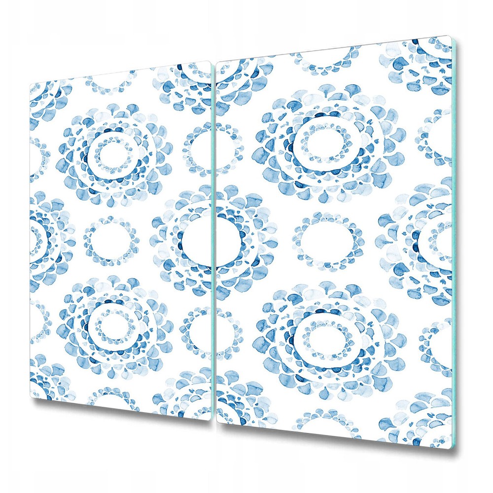 Glass Worktop Kitchen Chopping Board Watercolour blue circles blue 2x30x52