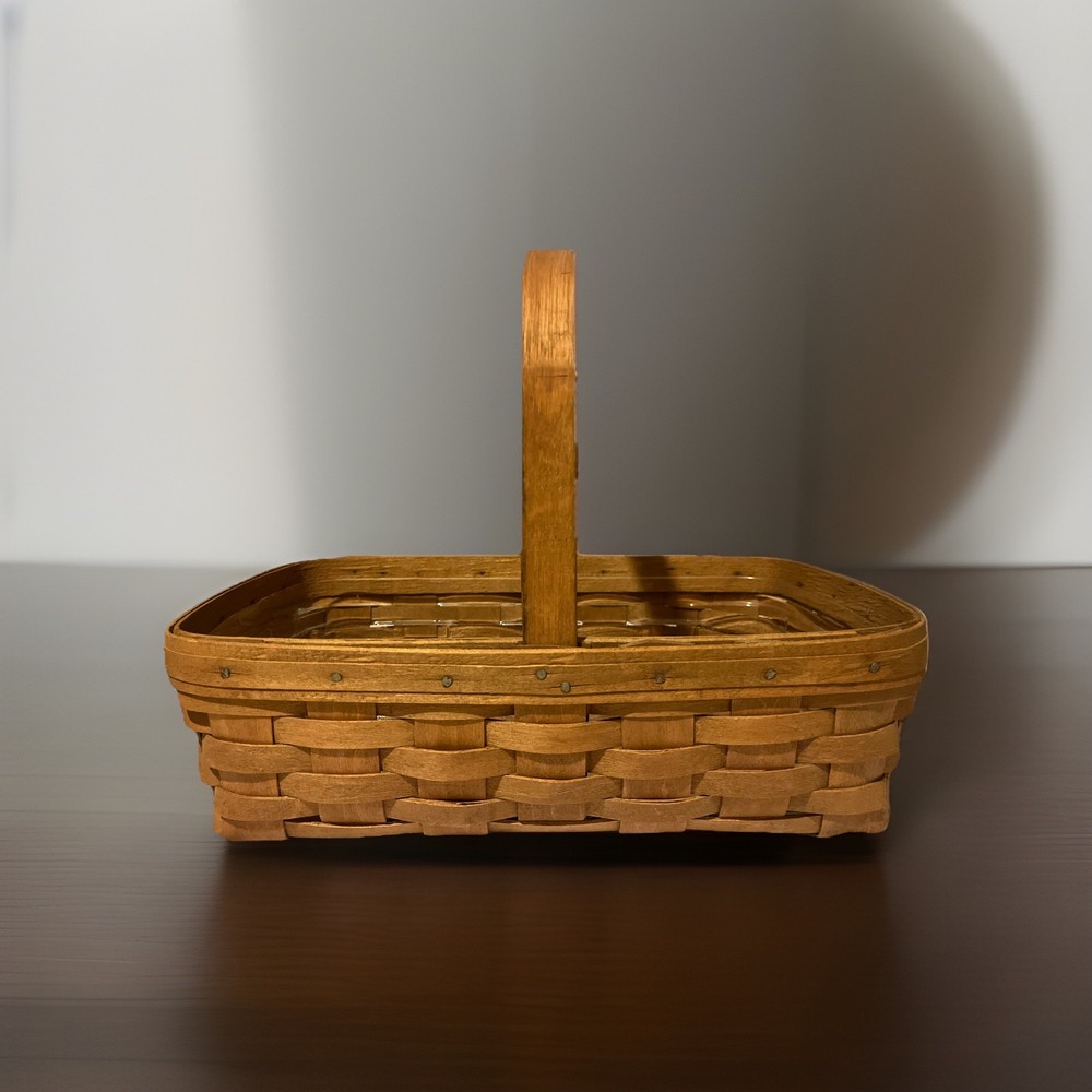 VINTAGE LONGABERGER GATHERING  BASKET 1985. Darker Stained With Protector