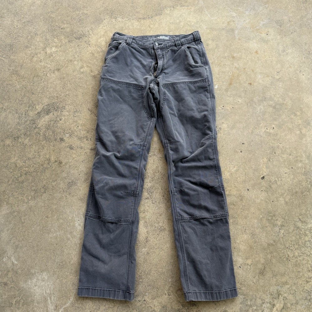 Carhartt Mens 30x34 Grey Double Knee Rugged Flex Carpenter Pants