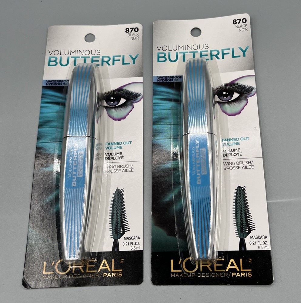 2-Loreal Voluminous Butterfly #870 Black  Waterproof Mascara