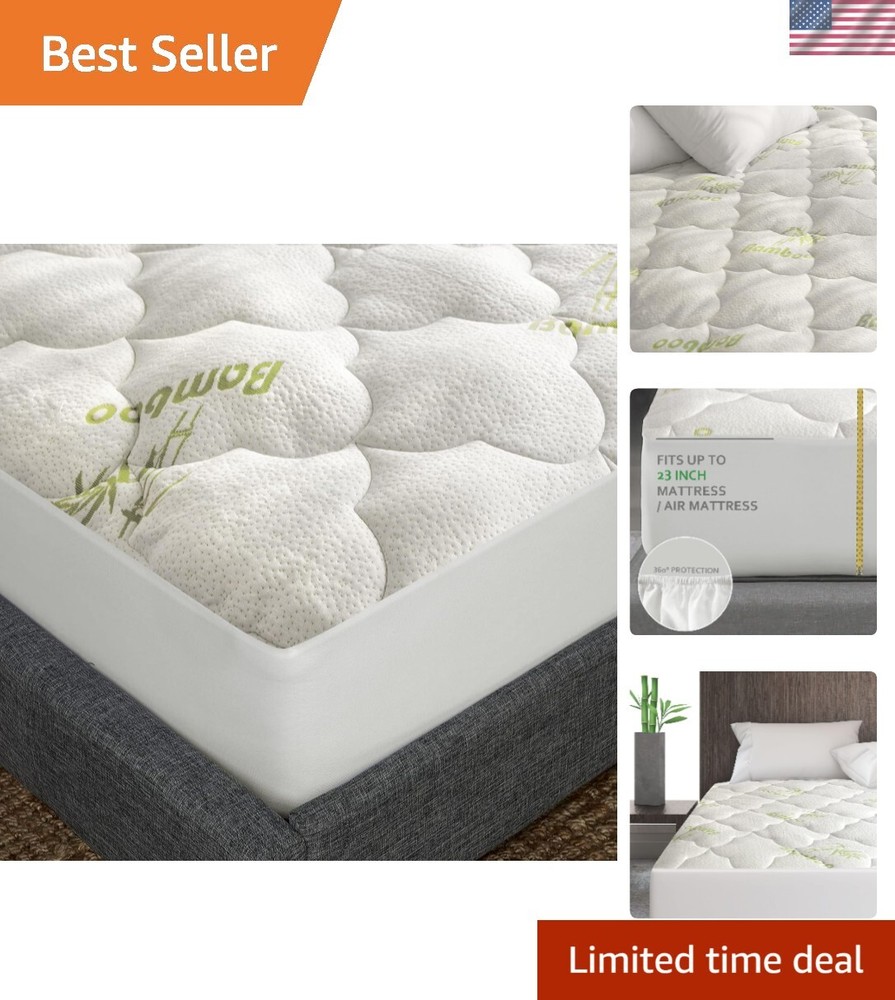 King Size Quilted Air Mattress Topper Cover with Viscose Fabric