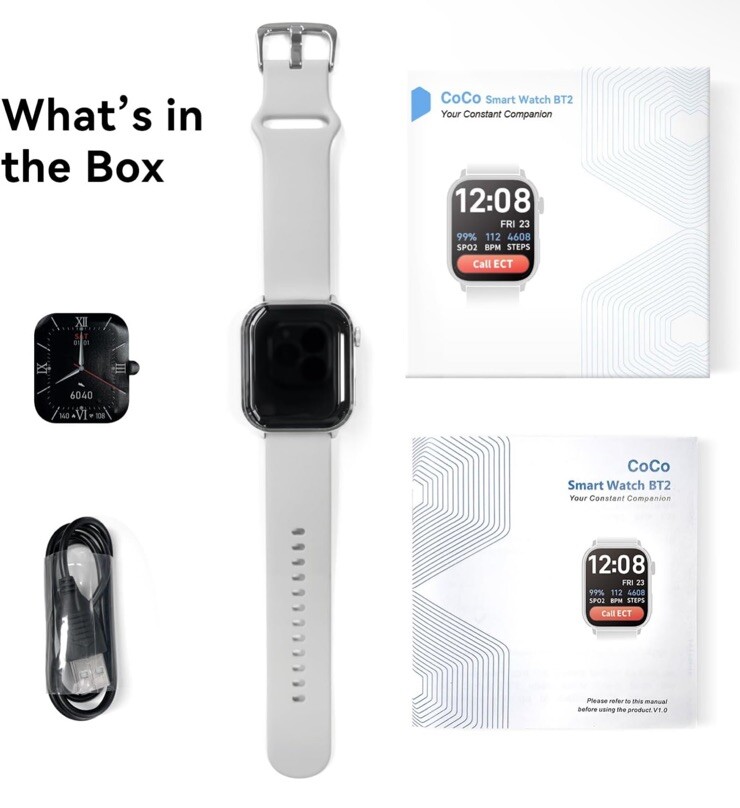 COCO Bluetooth Smartwatch BT2 for Seniors Men and Women