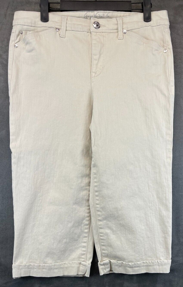 Gloria Vanderbilt Capri Pants - Womens Size 8 - Ivory Denim - Straight (2337)