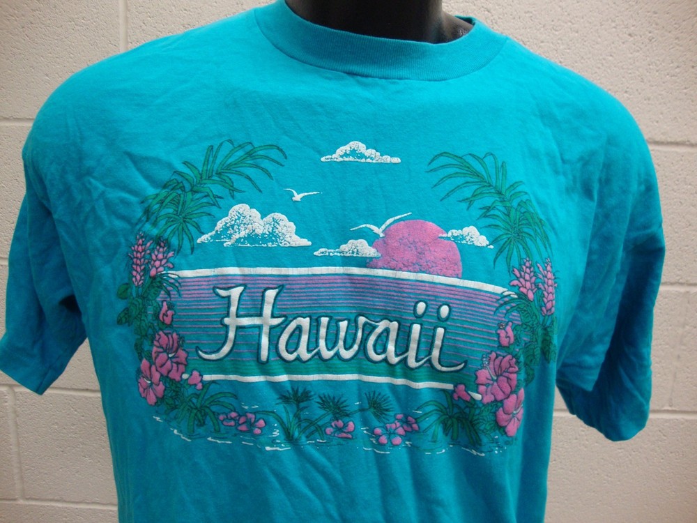 Vintage 80s Hawaii Miller Single Stitch Graphic Souvenir T Shirt Sz XL
