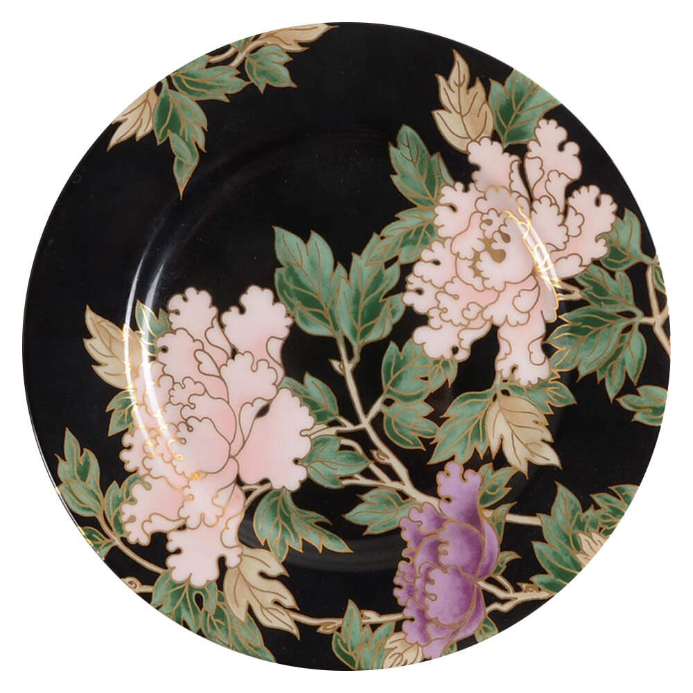 Fitz & Floyd Cloisonne Peony Black Accent Salad Plate 126998