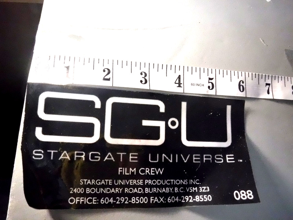 Stargate Universe  Tv Series   Film Crew Vehicle Car Placard  Pass  Prop Sign