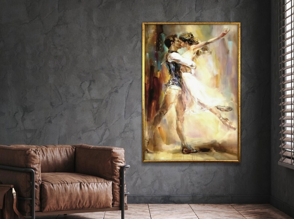 dancing couple Canvas Art Print Abstract Couple Wall Art Home Decor Lovers gift