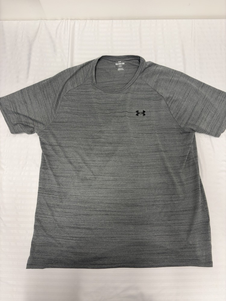 Under Armour Men's Gray Heathered Tech T-Shirt Short Sleeve 2XL Nice