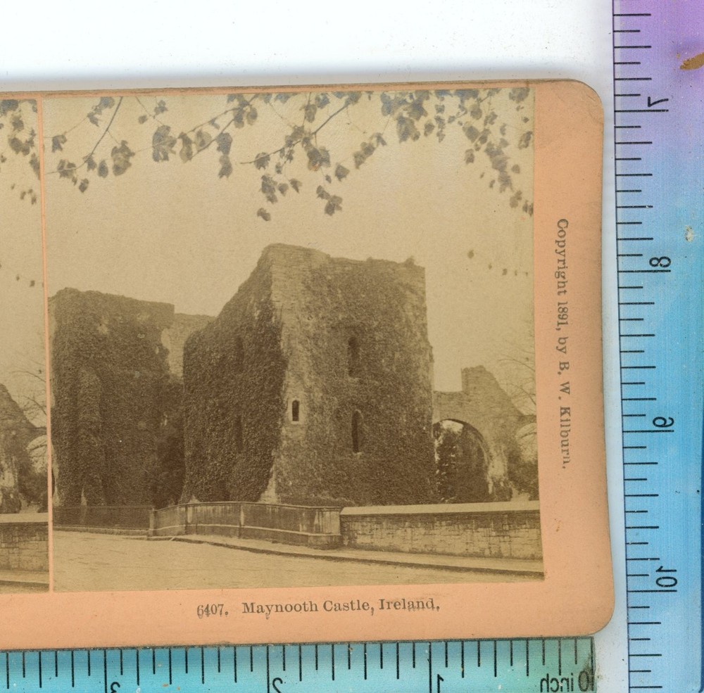 Maynooth Castle Ireland B.W. Kilburn Stereoview