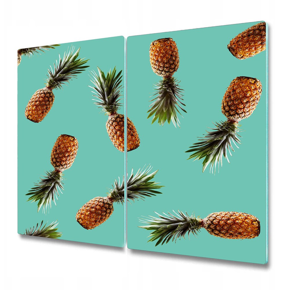 Glass Kitchen Chopping Board Worktop Saver Tropical Pineapple Floral 2x30x52