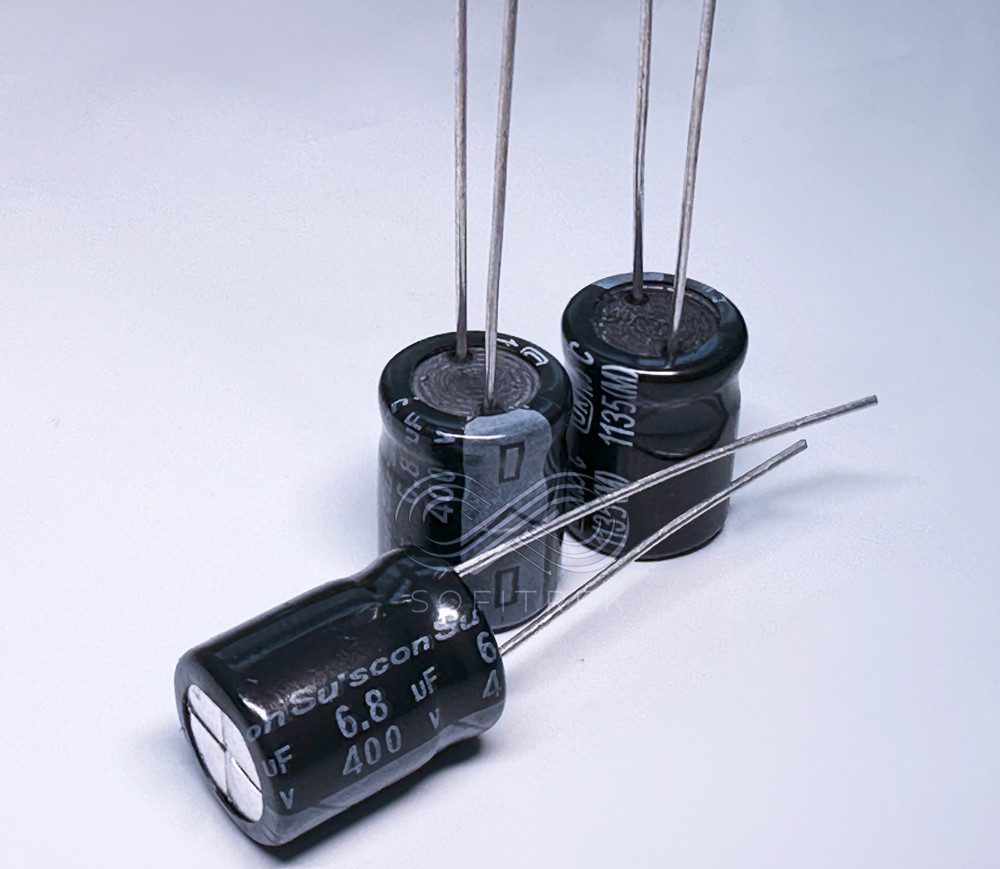 10X UK Suscon 6.8uf 400V 10x13mm Radial Electrolytic Capacitor High Ripple 3kHr