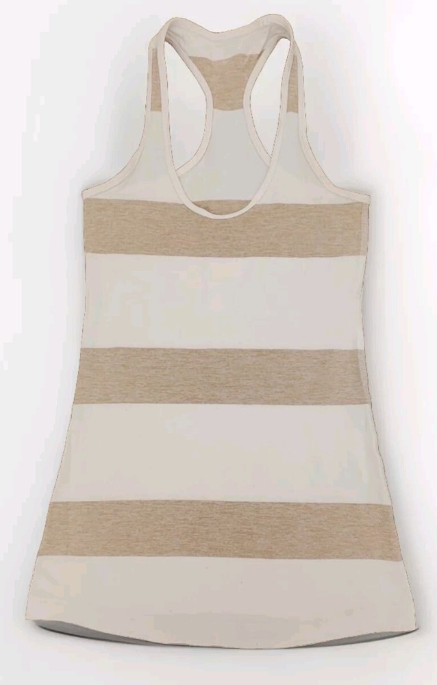 Lululemon Cool Racerback Tank Top White/Oatmeal Athletic Yoga Workout! Size 4