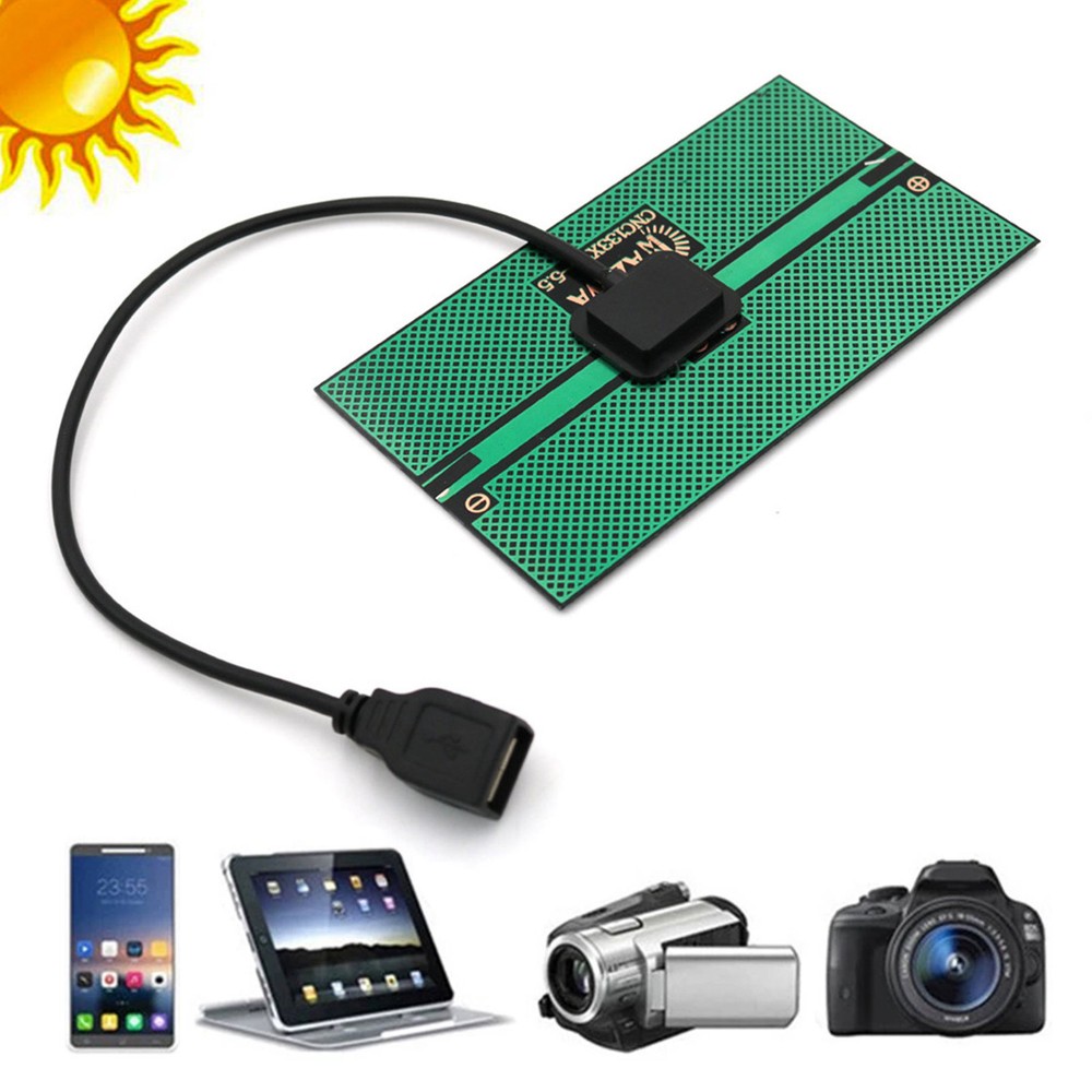 Portable Solar Power Bank with USB Charger 300mA Compact Solar Panel