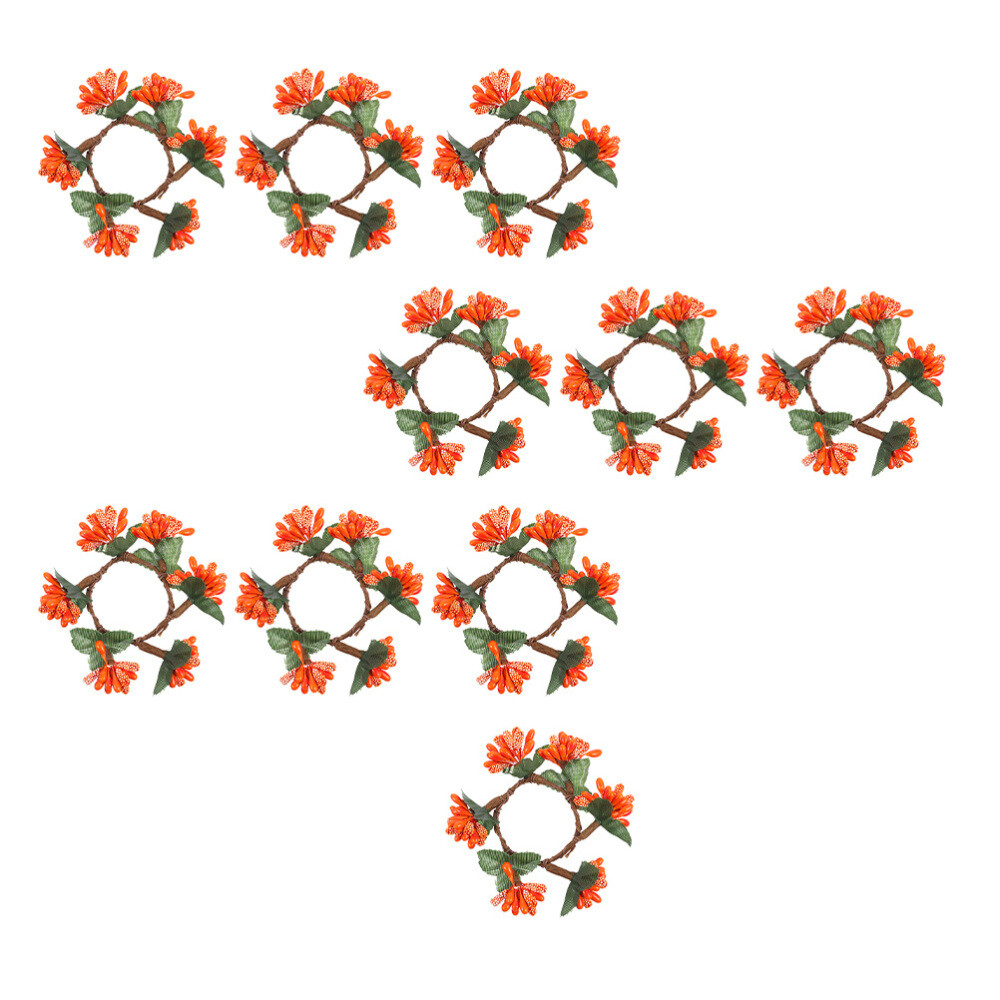 10 Christmas Buckle Berry Wreath Napkin Rings for Festive Table Decor